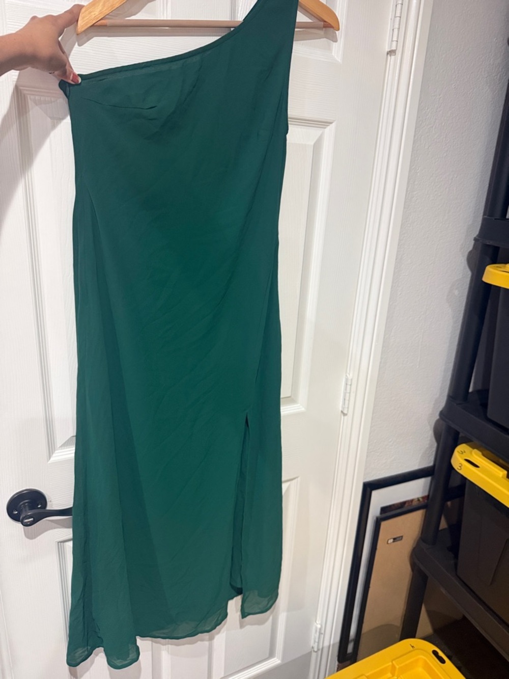 RIHOAS Emerald One-Shoulder Midi Dress size Small NWT